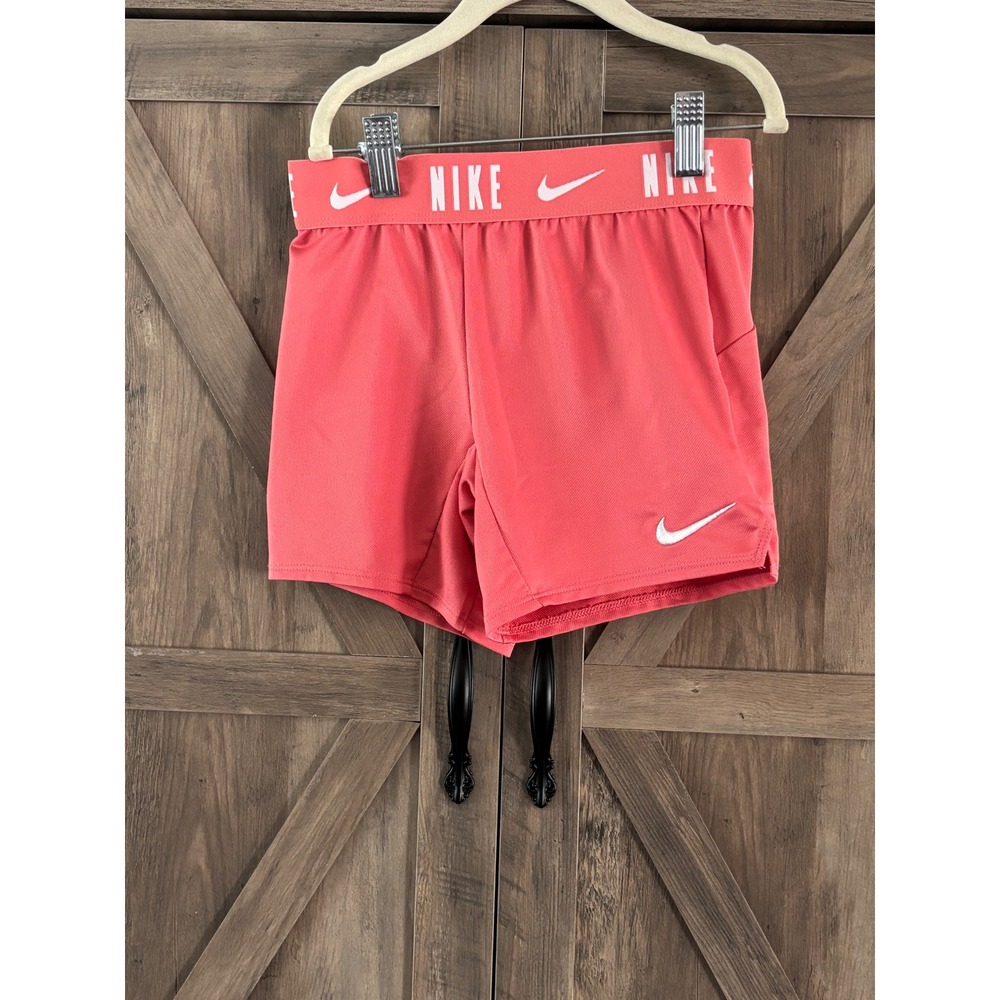 Nike Girls Dri-FIT Trophy Shorts Coral Pink Athletic Running Shorts Size XS